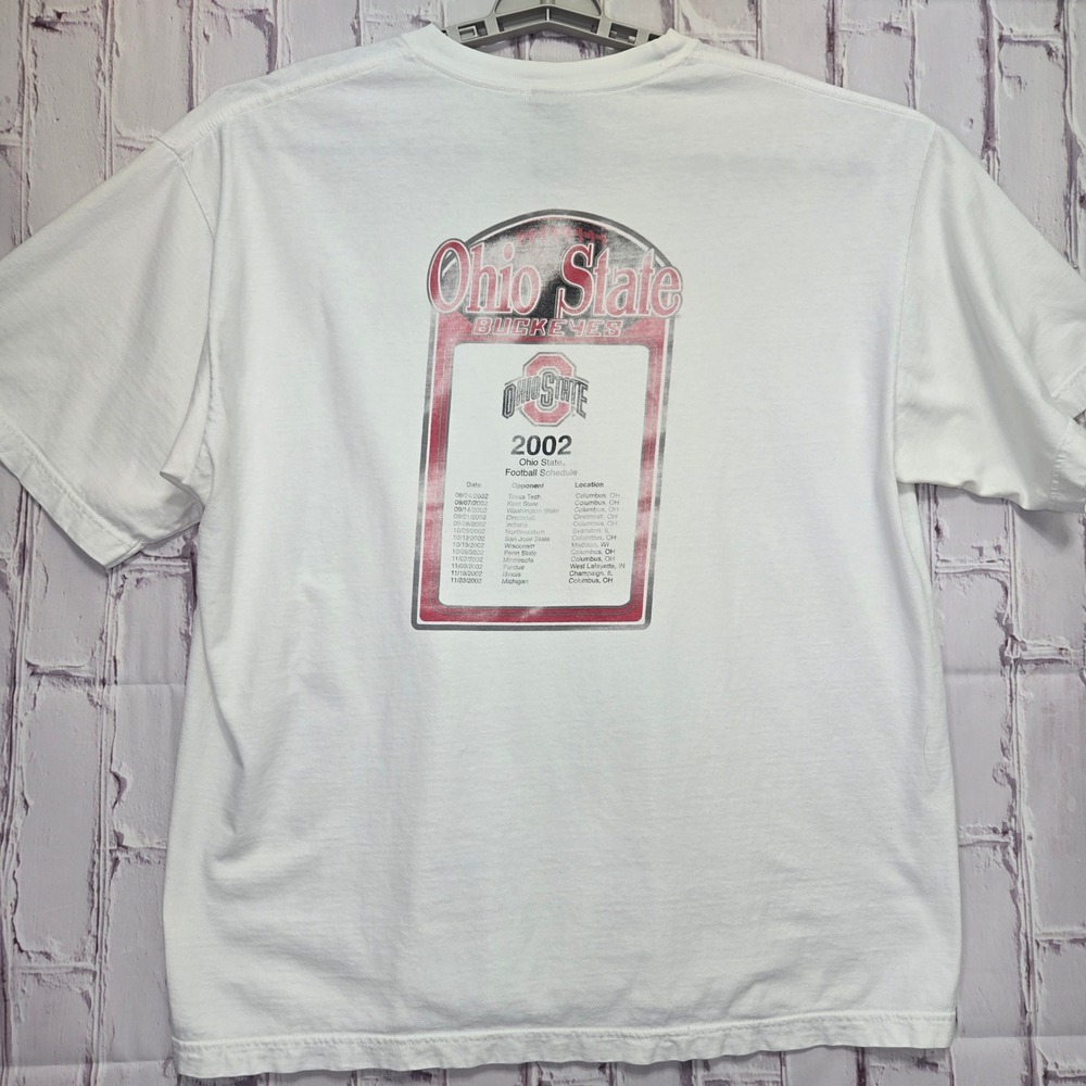 Vintage Y2K Starter TShirt Ohio State Buckeyes Football NCAA 2002 Schedule Men L